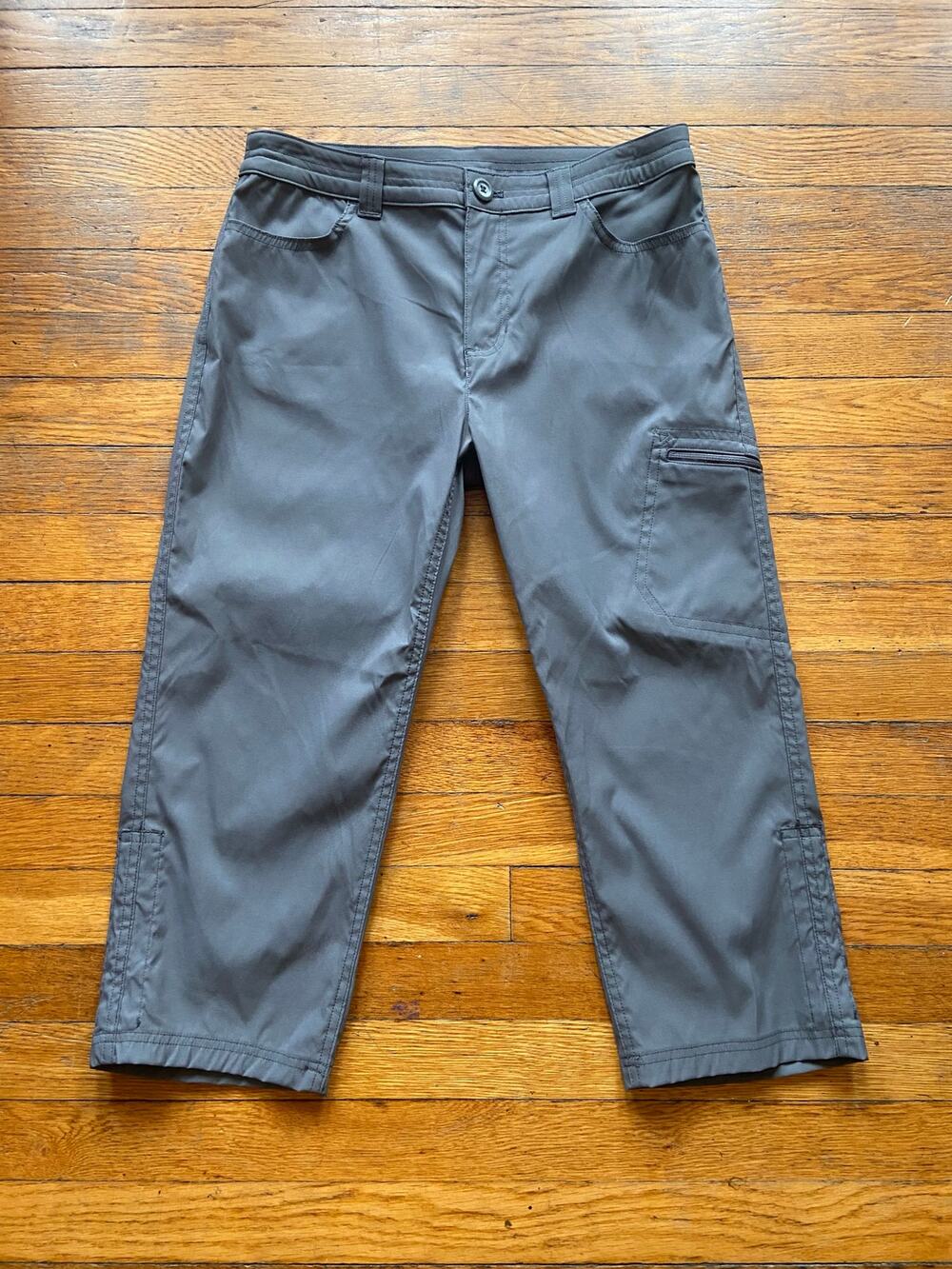 EDDIE BAUER 'Rainier Tech Capri' Gray Nylon Pants Womens sz 6